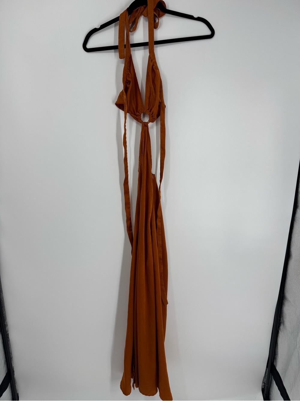 Peppermayo Burnt Orange Cutout Maxi Dress Backless Halter Party Dinner Size 0 - Picture 10 of 10